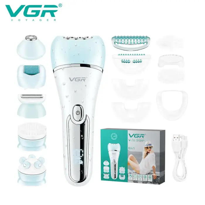 VGR électrique femmes épilateur femme rasoir jambe corps épilation lèvre menton dépilatoire dame Bikini tondeuse ensemble d'épilation du visage