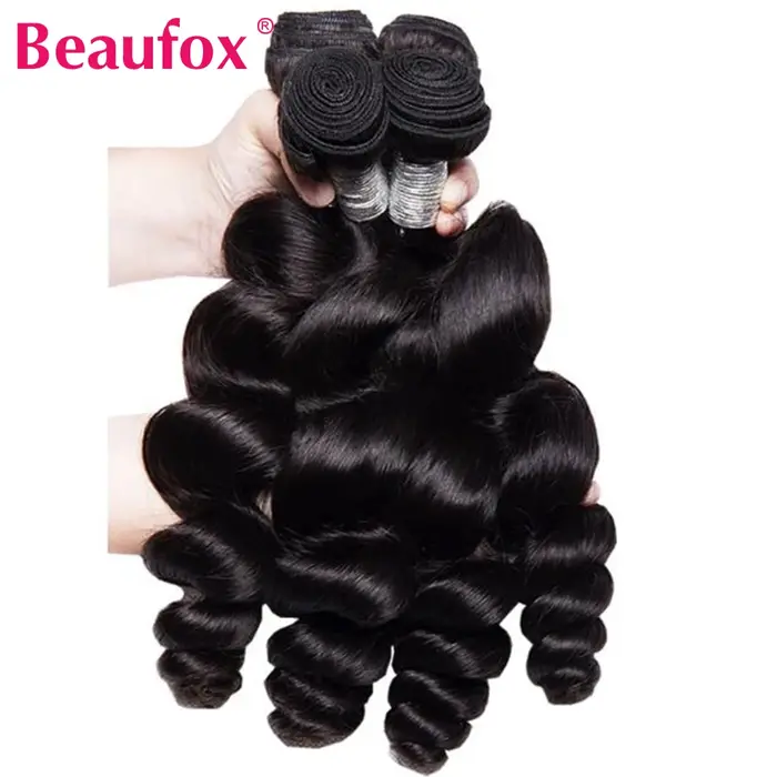 Beautorch-Tissage en Lot Brésilien Naturel Remy Noir Ondulé, Extension de Cheveux, 8 à 30 Pouces, Lo