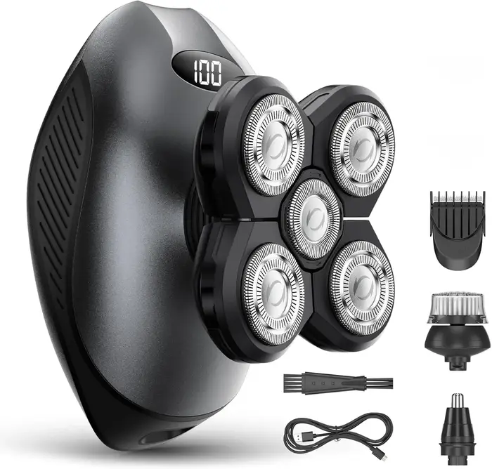 Rasoirs électriques pour hommes chauves, rasoir magnétique 6D, tondeuse à cheveux rechargeable, écra