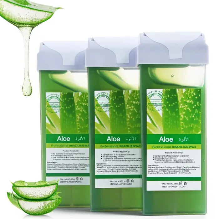 Kit d'épilation à la cire roll-on unisexe à l'aloe vera 2026 avec chauffe-cire