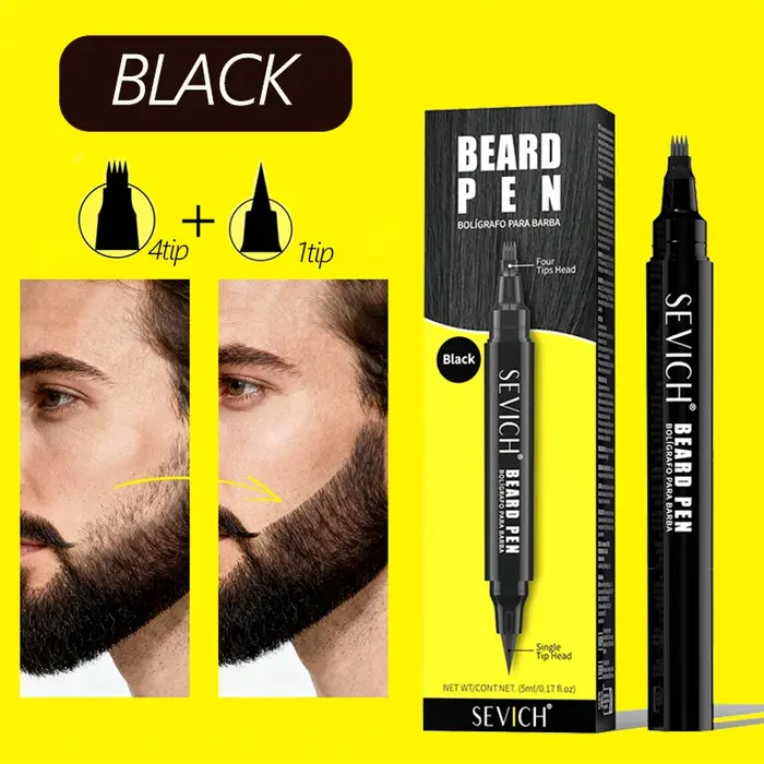 Kit de soin de la barbe naturel pour hommes, crayon de remplissage et d'amélioration de la barbe, en