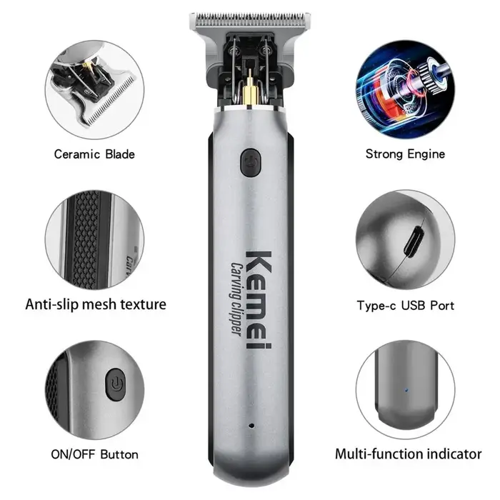 Kemei – tondeuse à cheveux puissante pour hommes, originale, sans fil, professionnelle, pour barbe, 