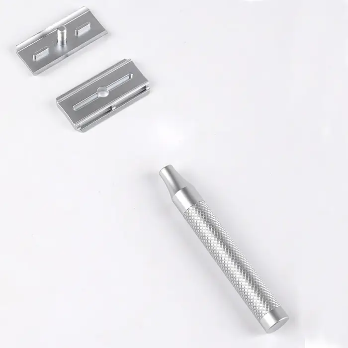 Rasoir de sécurité à double tranchant en acier inoxydable 316L avec 5 lames de rechange 30 ° Rasoirs