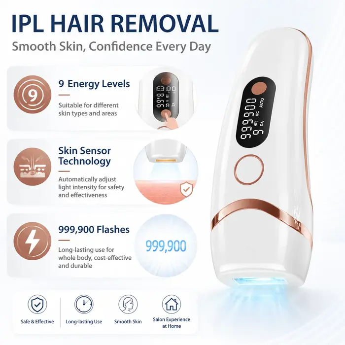 Appareil d'épilation IPL 999900 flashs
