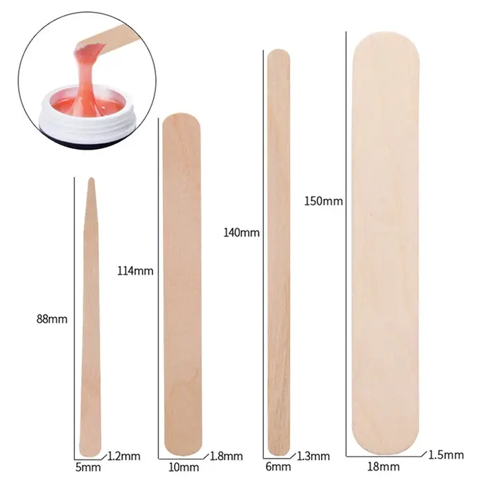 Bâtons d'épilation jetables en bois pour femmes