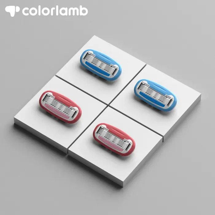 Colorlamb 4-16 pièces cartouches de rasoir pour femmes 5 lames en acier inoxydable recharges de soins de la peau remplacement pour dames rasoir manuel