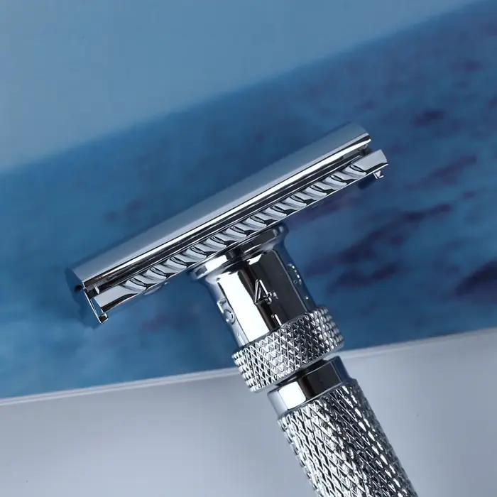 Yaqi – rasoir de sécurité pour hommes, ajustable, coupe finale, couleur chromée