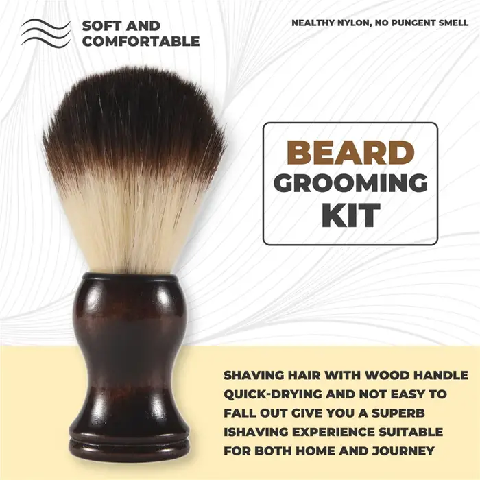 Men blaireau rasage manche en bois appareil de nettoyage de barbe du visage haute qualité Pro Salon outil brosse de
