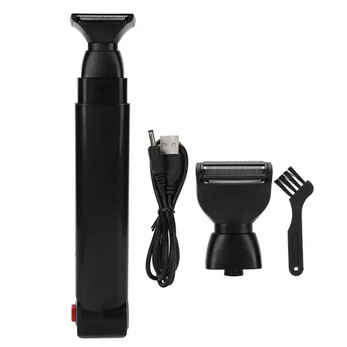 Rasoir électrique 2 en 1 pour le visage, Rechargeable, poignée pliable, épilation du dos, toilettage