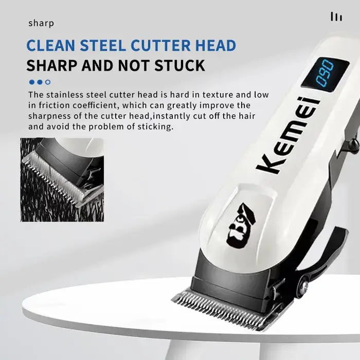 Kemei Mini puissant sans fil tondeuse à cheveux électrique professionnel barbier