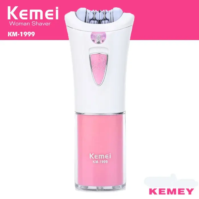 Kemei KM-1999 épilatoire électrique femme épilateur femmes batterie sèche épilation pour le corps du visage aisselles
