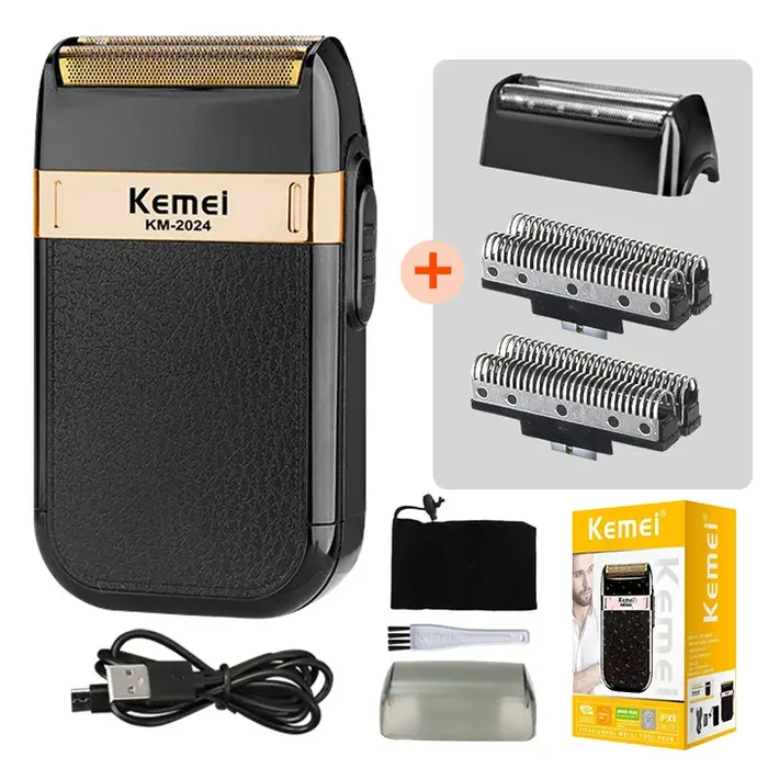 Kemei KM-2024 rasoir électrique pour hommes double lame alternative sans fil