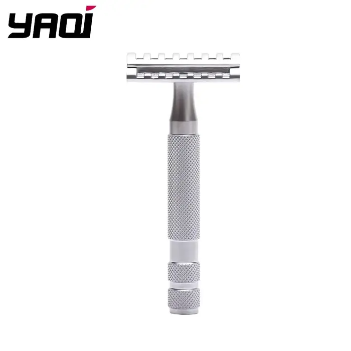 Rasoir de sécurité pour homme 2026 YAQI KNIGHT-HELMET avec manche en acier inoxydable et tête de ras