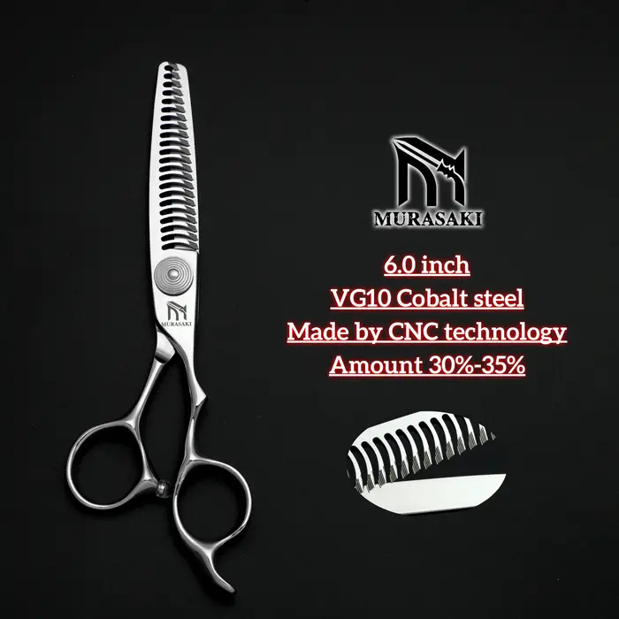 Ciseaux de barbier professionnels de 6.0 pouces, ciseaux amincissants pour cheveux à technologie CNC