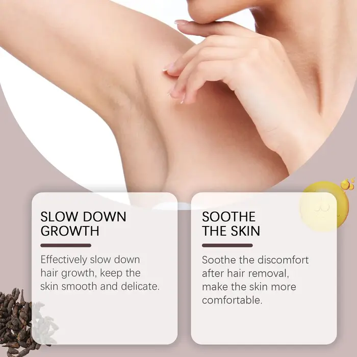 Inhibe la croissance des cheveux Cyperus Rotundus huile épilation indolore ralentissent les aisselles jambes bras