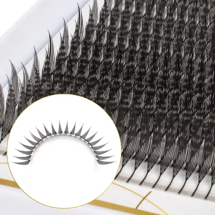 Befer Beauty-Extensions de Cils à Boucles C/D, 240 Grappes, Style Manga, Plume, Flora, Cat Eye, 8-15