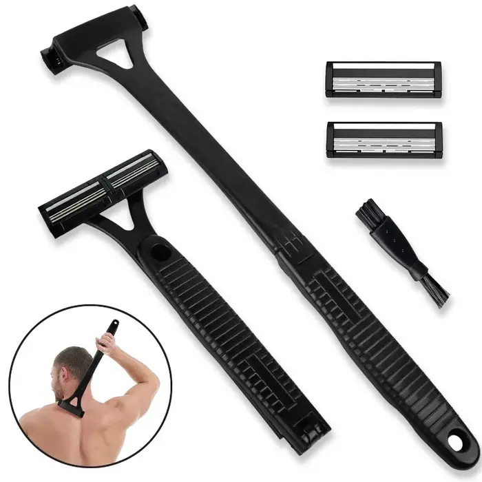 1PC hommes Triple lame manuel dos Machine cheveux rasoir sécurité longue poignée pliable tondeuse corps jambe