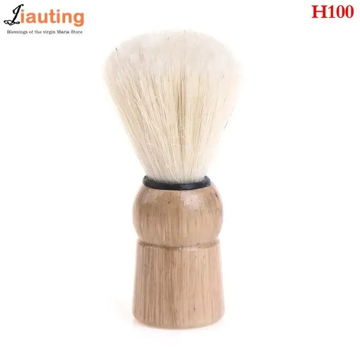 Brosse de rasage avec manche en bois pour hommes, cheveux de blaireau naturels, outil de rasage d'ap
