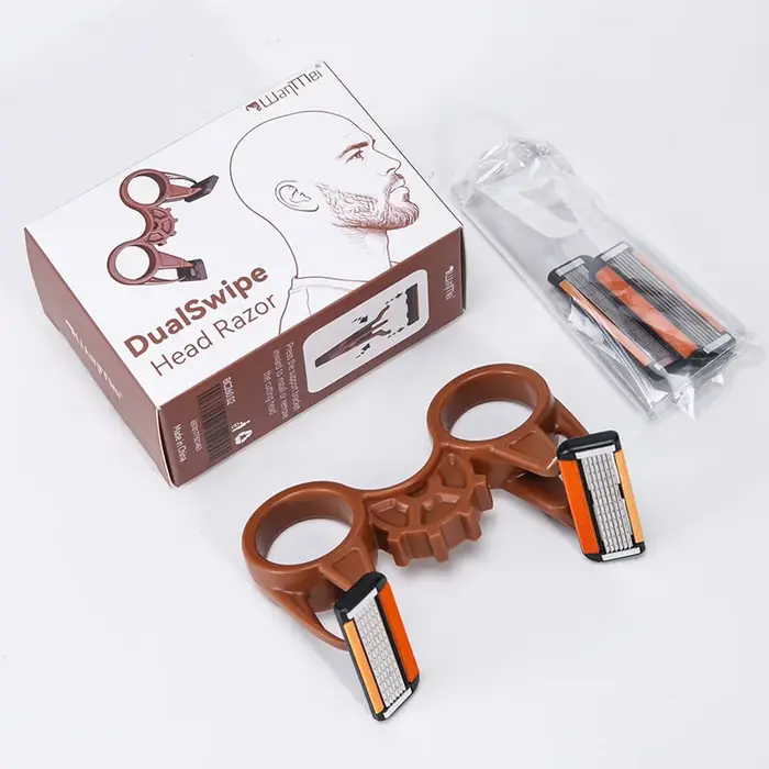 Tondeuse rapide pour crâne chauve, outil de toilettage créatif double face, portable, pour une coupe