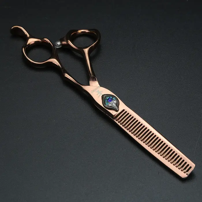XUANFENG-Ciseaux à cheveux à vis paon en acier 440C, coupe de barbier, ciseaux amincissants, 6 po
