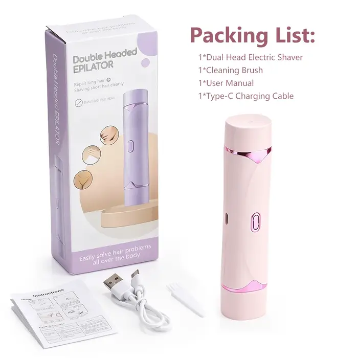 Rasoir électrique pour femme à double tête, double usage, épilateur corporel, jambes, aisselles, mai