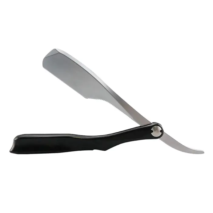 Rasoir droit pliant à poignée ABS classique, outils de rasage pour barbier, rasoir façonnant la barb