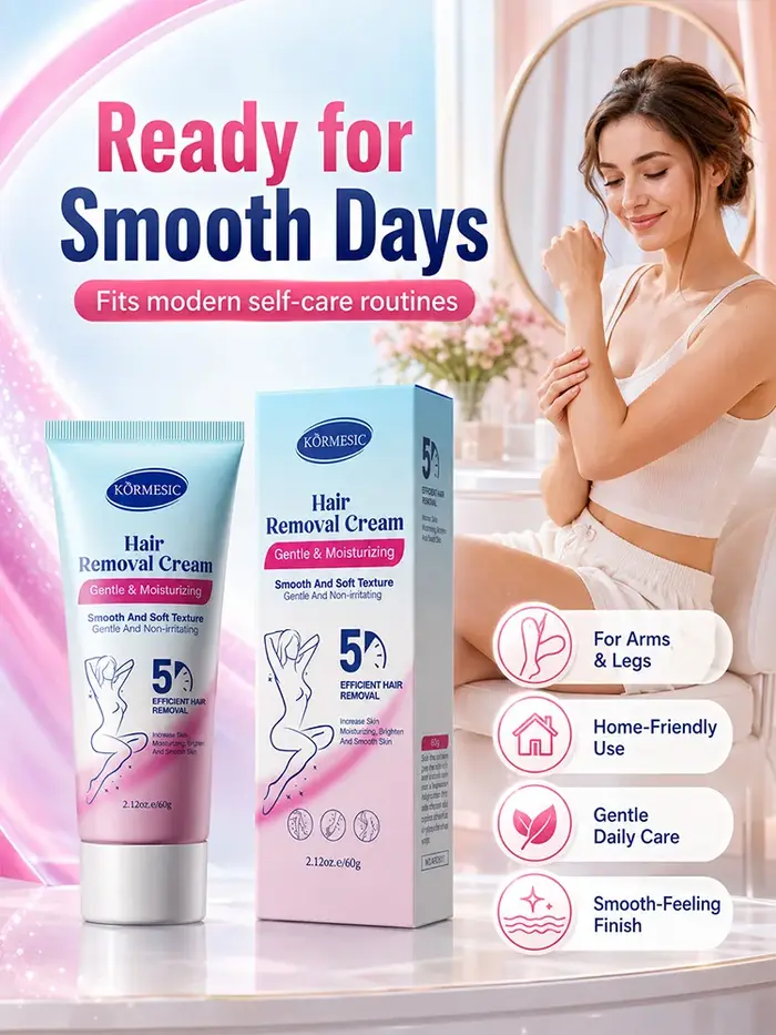Crème dépilatoire pour le corps, crème dépilatoire douce, hydratante, pour une peau lisse, soin pour femmes et hommes, jambes, bras, aisselles, usage quotidien.