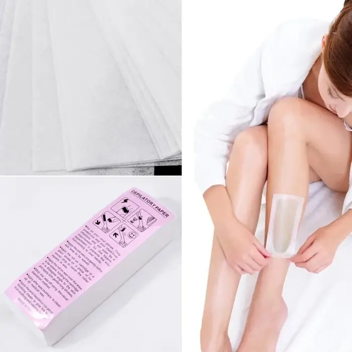 100 pièces épilation non tissé corps tissu cheveux enlever cire rouleaux de papier haute qualité