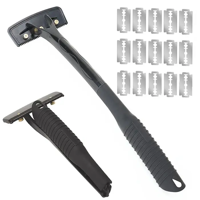 Rasoir pour dos pour hommes, épilateur à Long manche, tondeuse pour le corps, avec 15 lames, concept