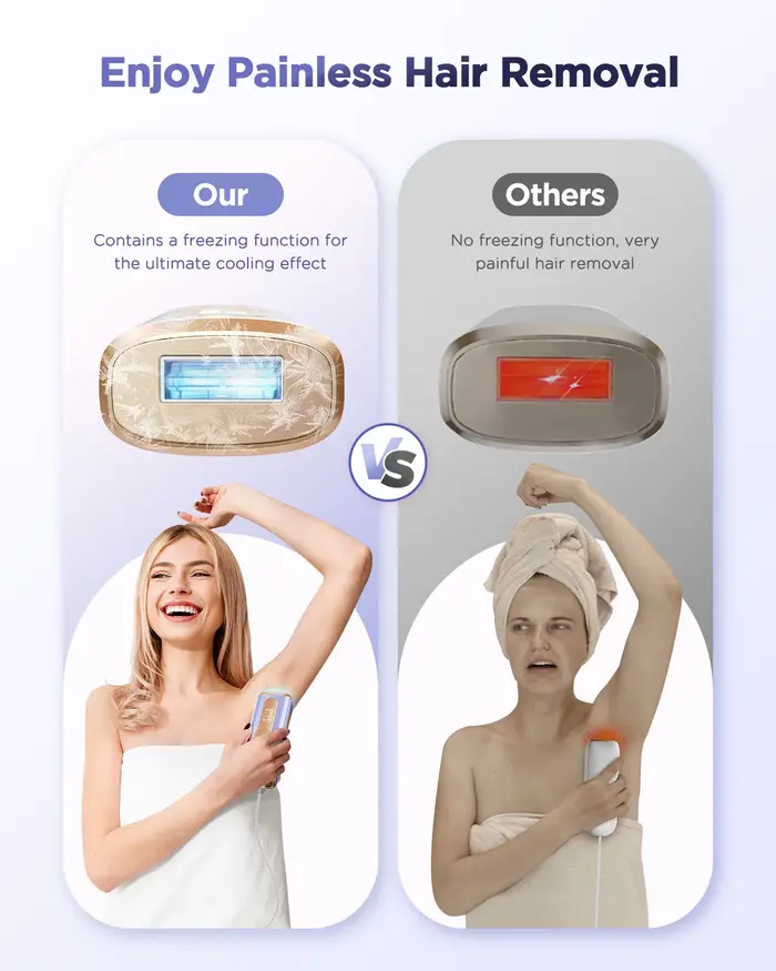 Appareil d'épilation IPL à 9 niveaux avec refroidissement par glace, épilateur laser à domicile pour femmes, appareil de beauté pour une peau lisse et indolore