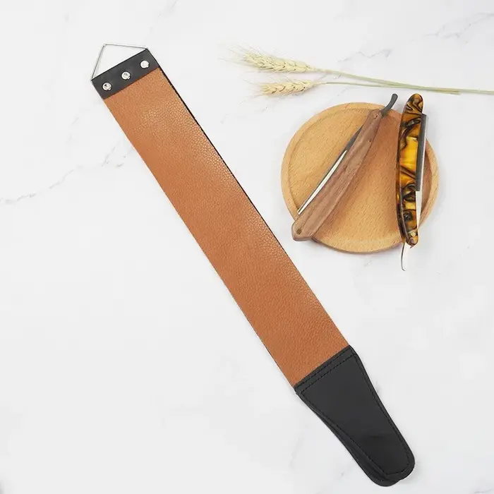Sangle de rasage en cuir et toile pour hommes