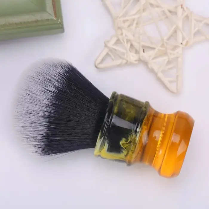 Yaqi 24MM hommes pinceaux de rasage humides Sagrada Familia noir/blanc smoking manche en résine de fibres synthétiques