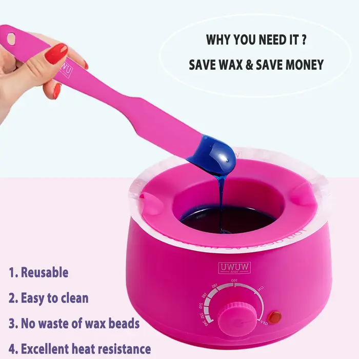 WUWUVISTA spatule de cire antiadhésive en silicone accessoires d'épilation facile à nettoyer et réutilisable grattoir