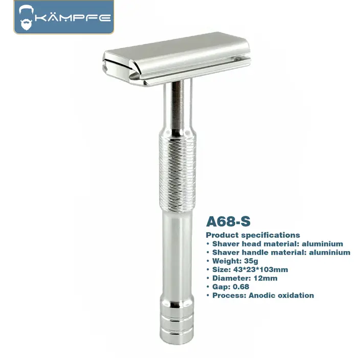 Rasoir de sécurité manuel KAMPFE CNC en aluminium à double tranchant, classique, pour hommes et femm
