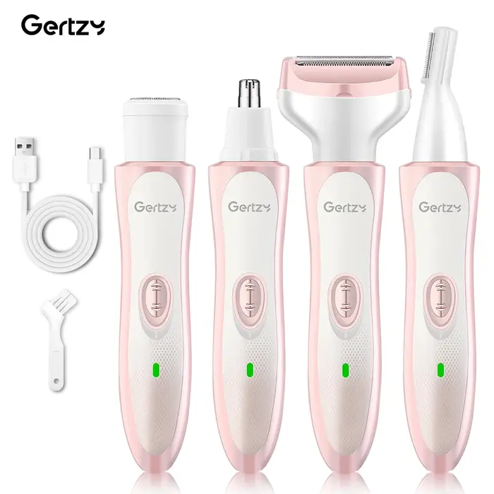 Rasoir électrique USB quatre en un, adapté pour le visage, le nez, les jambes, les aisselles, tondeu