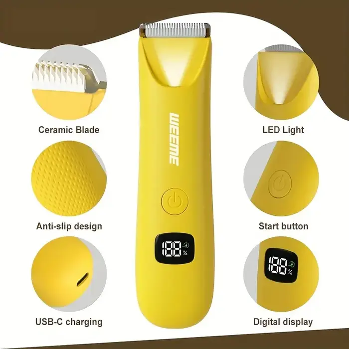 Tondeuse bikini et corps LED de précision pour hommes et femmes – Épilation indolore