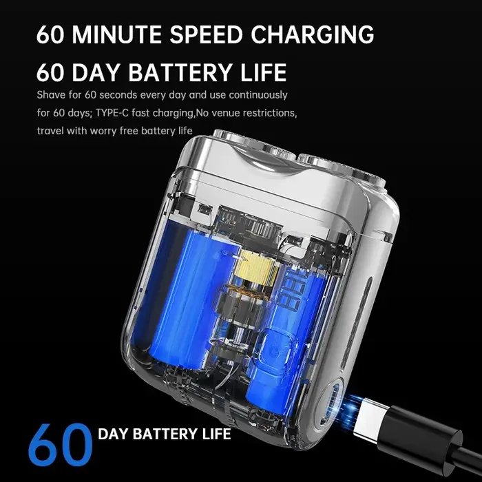 Rasoir électrique intelligent étanche à double lame pour usage humide et sec