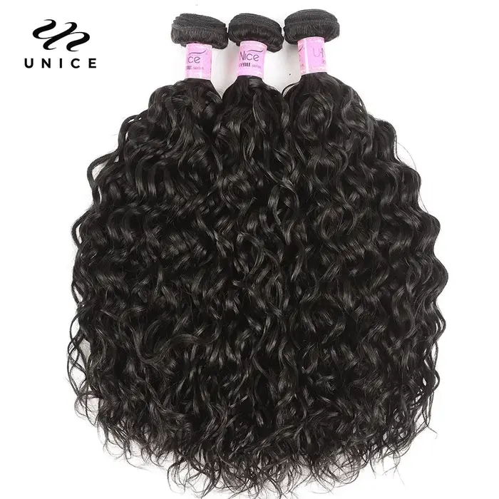 Mèches 100% naturelles vierges ondulées-UNice Hair, tissage à coudre, document riche naturel, 8 à 26
