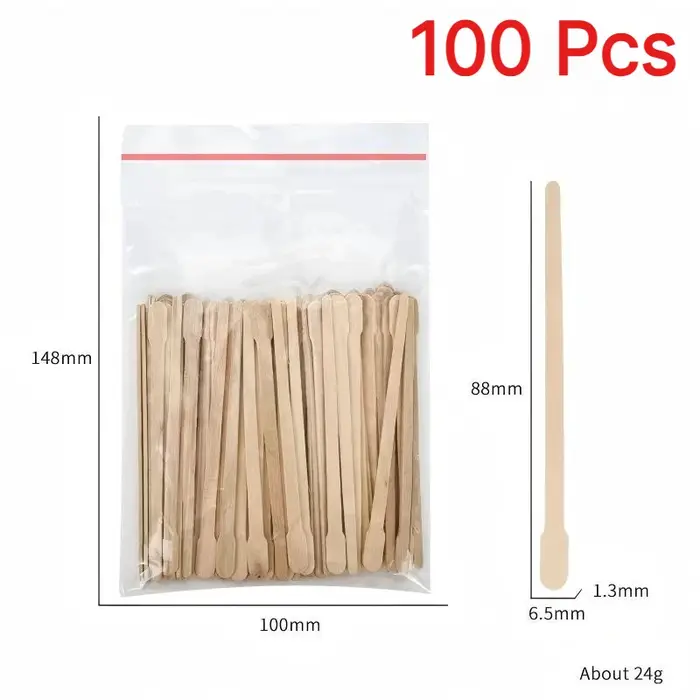 100/200 Bandes de cire dépilatoire pour sourcils, visage et corps, bâtonnets jetables avec manches e