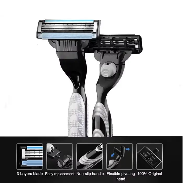 Gillette MACH 3 rasoir pour hommes 3 couches lames rasage rapide et lisse visage barbe avec bande de lubrification