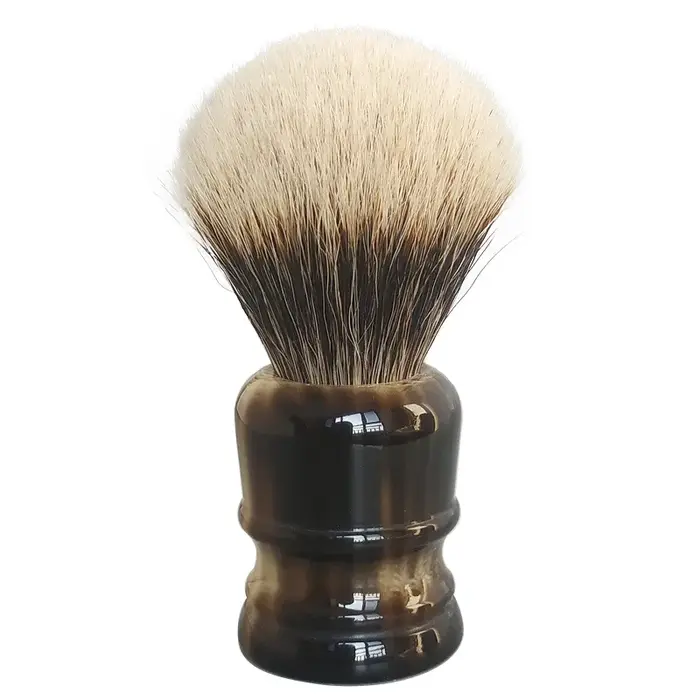 Dscosmetic Brosse à raser en poils de blaireau manchourien à deux bandes de 22 mm avec manche en résine pour homme