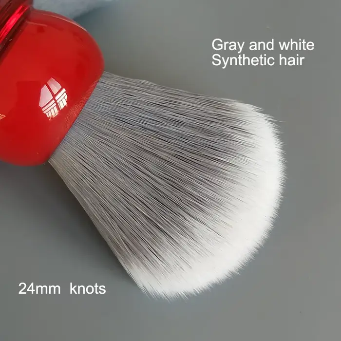 Dscosmetic Kensurfs Brosse à raser à poils doux avec manche en résine rouge
