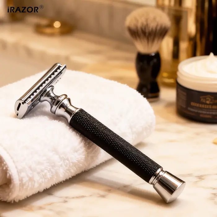 iRAZOR – rasoir DE sécurité classique en forme DE T pour hommes, Machine DE rasage antidérapante tex