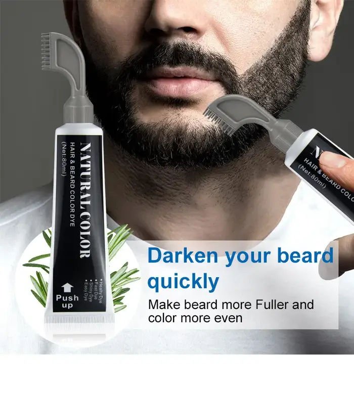 Crème de teinture pour barbe noire de 2 Minutes avec peigne