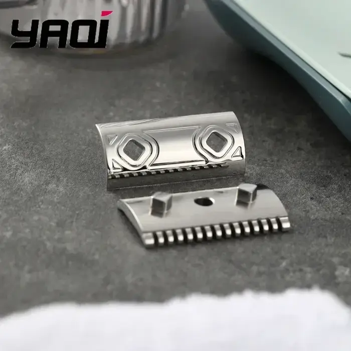 Tête de rasoir en acier inoxydable YAQI Harlequin 316, tête de rasoir de sécurité polie en acier inoxydable avec écart de lame de 0.90mm