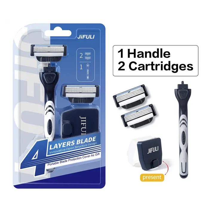 Lame de rasoir homme de haute qualité, lames de rasage allemandes en acier inoxydable à 4 couches, c
