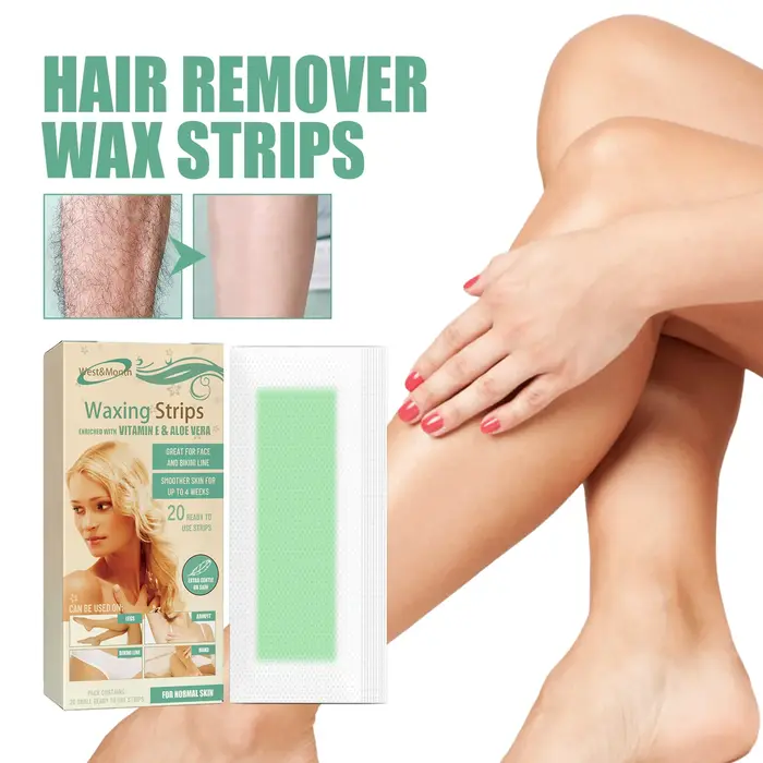 Bandes de cire dépilatoire professionnelles pour l'été, papier de cire froide double face pour les jambes et le corps, dépilation rapide et douce