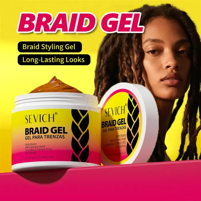 Gel coiffant pour tresses, cire coiffante longue durée pour des tresses définies, crème de contrôle 