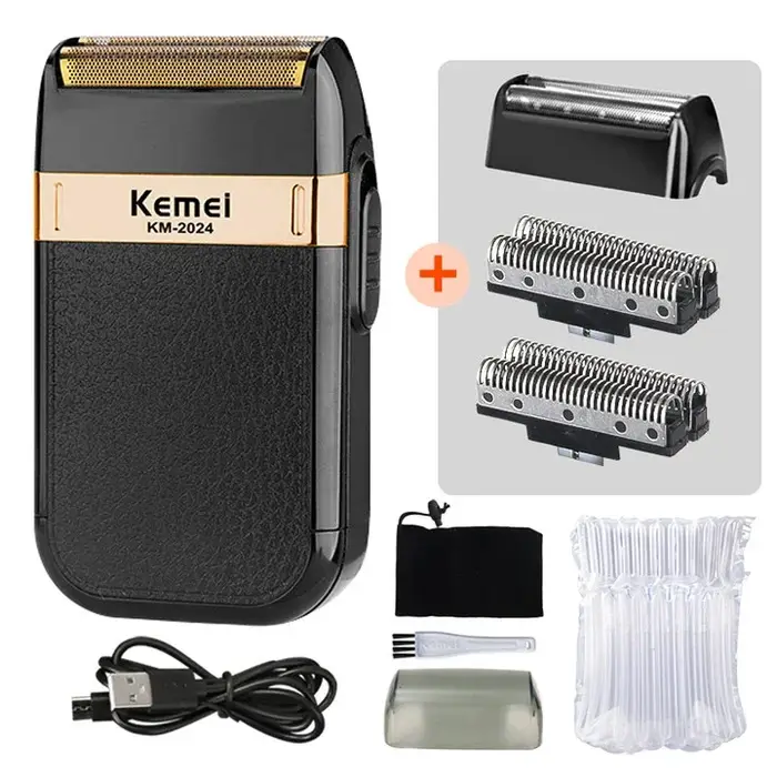 Kemei KM-2024 rasoir électrique pour hommes double lame alternative sans fil