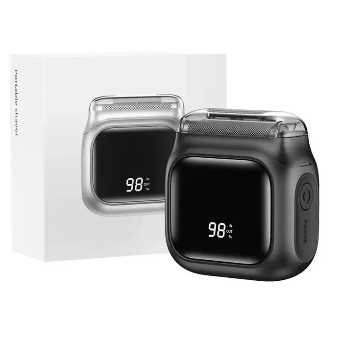 Mini Rasoir Électrique Portable Intelligent avec Affichage Numérique, Rechargeable USB-C, Rasoir Alt